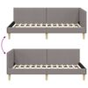 vidaXL Corner Bed Frame with Headboard Taupe 100 cm x 200 cm Velvet