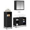 vidaXL Bathroom Furniture Set 3 pcs Black Oak Engineered Wood