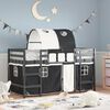 vidaXL Kids' Loft Bed with Tunnel without Mattress White&Black 80x200cm