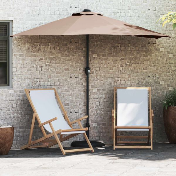 vidaXL Garden Parasol Taupe 294 x 150 x 224 cm Polyester and Steel