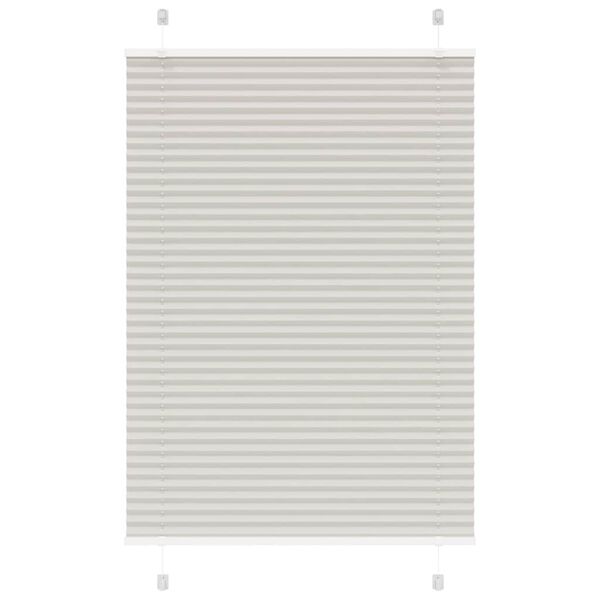 vidaXL Pleated Blind Light Grey 95x150 cm Fabric Width 94.4 cm Polyester