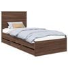 vidaXL Bed Frame with Drawer Brown Oak 90 x 200 cm Engineer Wood