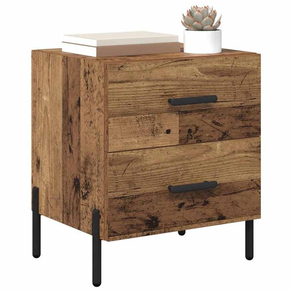 vidaXL Bedside Cabinet Old Wood 40 x 35 x 47.5 cm Engineered Wood