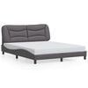 vidaXL Bed Frame with LED without Mattress "Hvar" Grey 160x200 cm