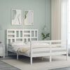 vidaXL Bed Frame without Mattress White 140x190 cm Solid Wood