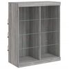 vidaXL Sideboard with LED Lights Grey Sonoma 202x37x100 cm