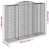 vidaXL Arched Gabion Basket 300x50x220/240 cm Galvanised Iron