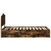 vidaXL Bed Frame with Drawer Smoked Oak 90 x 200 cm Engineer Wood