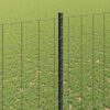 vidaXL Fence with Post Grey 1.6 x 10 m Steel and PVC