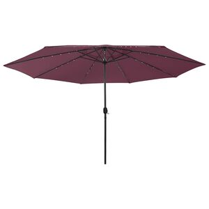 vidaXL Garden Parasol with LED Lights 400 cm Bordeaux Red