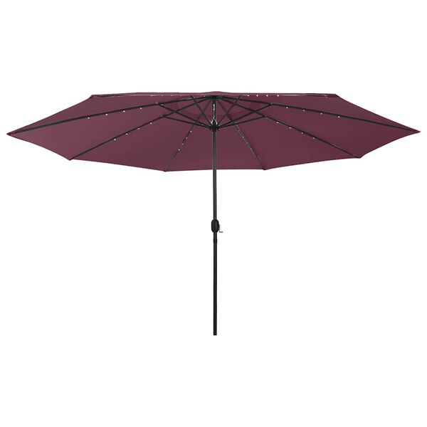 vidaXL Garden Parasol with LED Lights 400 cm Bordeaux Red