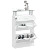 vidaXL Shoe Cabinet High Gloss White 63x24x104 cm Engineered Wood