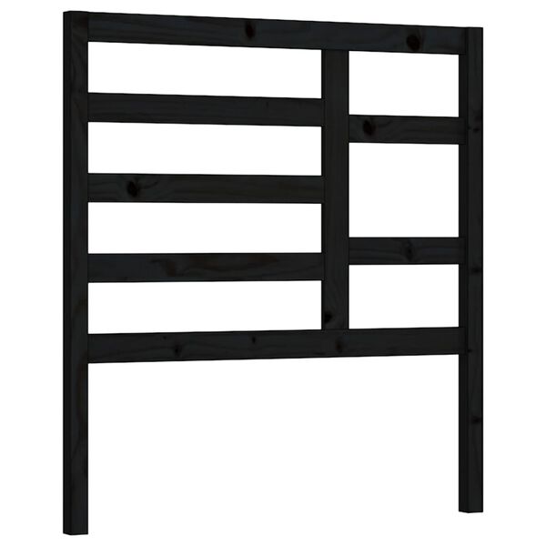 vidaXL Bed Headboard Black 96x4x104 cm Solid Wood Pine