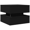 vidaXL Coffee Table with LED Lights Black 50x50x40 cm