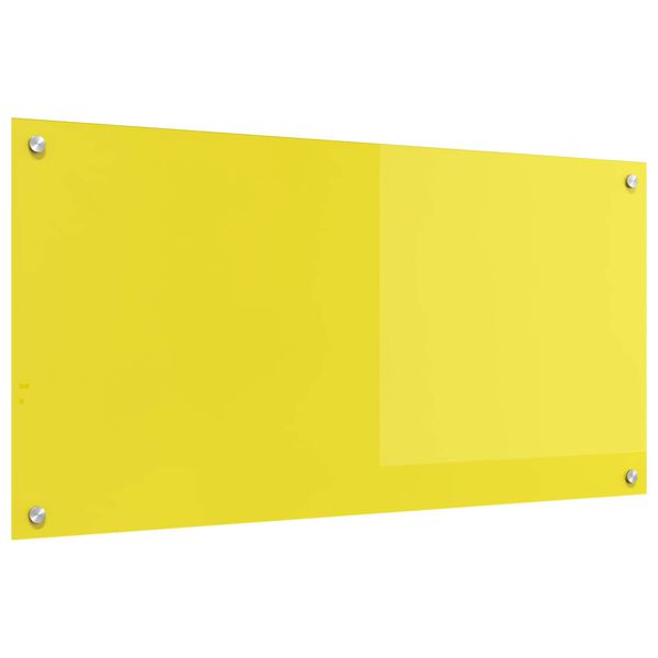 vidaXL Kitchen Backsplash Yellow 100 x 50 x 0.6 cm Tempered Glass