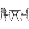 vidaXL 3 Piece Bistro Set Black Cast Aluminium