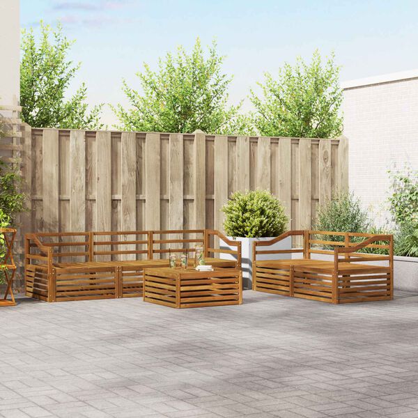 vidaXL Outdoor Sofa Set 6 pcs Natural