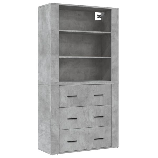 vidaXL Highboard Concrete Grey Engineered Wood