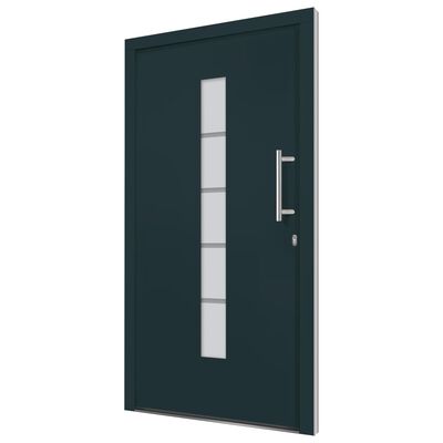 vidaXL Front Door Aluminium and PVC Anthracite 110x210 cm