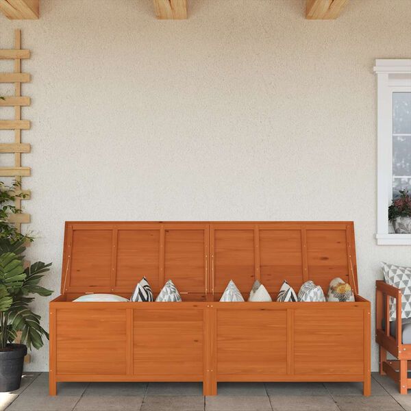 vidaXL Garden Storage Box Brown 198.5x50x56.5 cm Solid Wood Fir