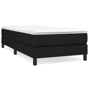 vidaXL Box Spring Bed Frame Black Single Fabric