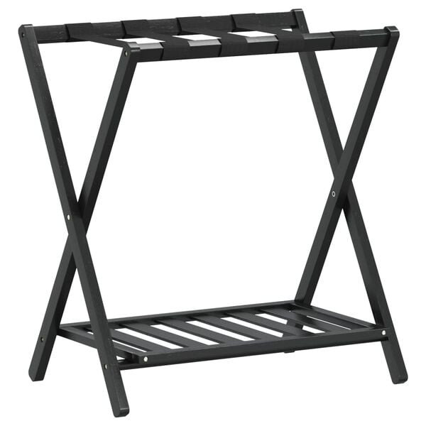 vidaXL Luggage Rack Black 68x38x58 cm Bamboo