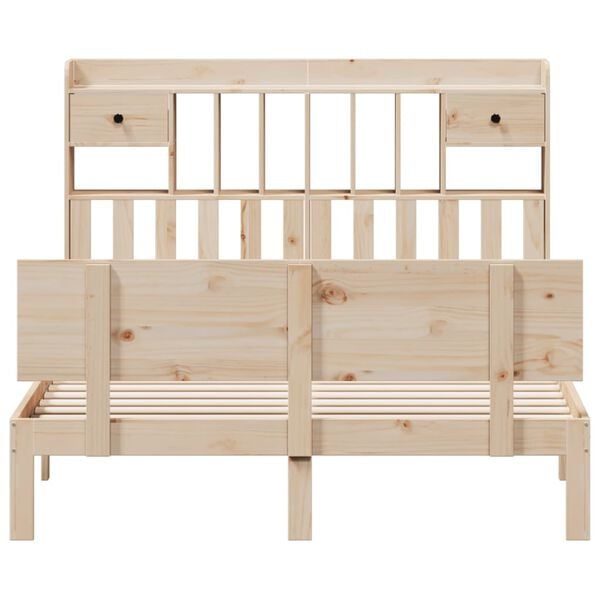 vidaXL Bookcase Bed without Mattress 160x200cm Solid Wood Pine