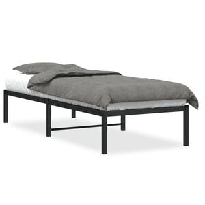 vidaXL Metal Bed Frame without Mattress Black 80x200cm