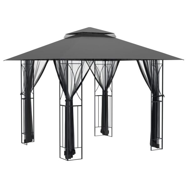 vidaXL Gazebo with Sidewalls Anthracite 300x300x270 cm Steel