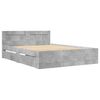 vidaXL Bed Frame with Headboard without Mattress Concrete Grey 120x200 cm