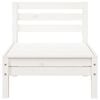 vidaXL Garden Sofa 3-Seater with Footstool White Solid Wood Pine