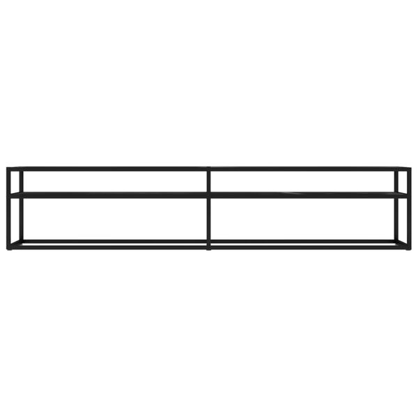 vidaXL TV Cabinet Black Marble 200x40x40.5 cm Tempered Glass