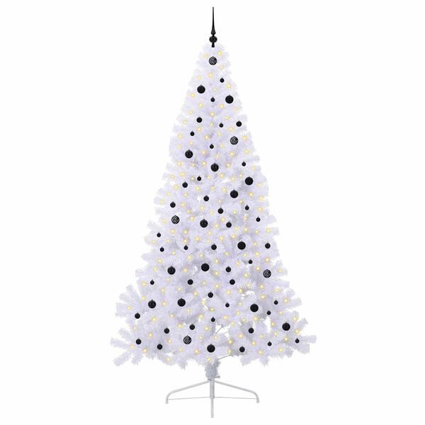 vidaXL Artificial Christmas Tree with Stand White 240 cm PVC and Steel