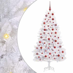 vidaXL Artificial Hinged Christmas Tree White 180 cm PVC and Steel