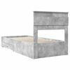 vidaXL Bed Frame Concrete Grey and Silver 75 x 190 cm Engineered Wood