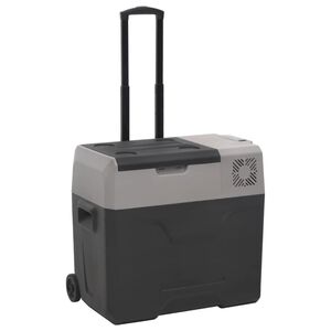 vidaXL Cool Box with Wheel and Handle Black&Grey 40 L Polypropylene