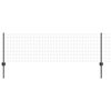vidaXL Euro Fence with Post 50 x 0.6 m PVC-Coated Steel Grey Mesh