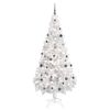 vidaXL Artificial Pre-lit Christmas Tree with Ball Set White 180 cm PVC