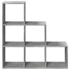 vidaXL Room Divider Bookcase&nbsp;3-Tier&nbsp;Concrete Grey 99x29x99 cm Engineered Wood