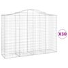 vidaXL Arched Gabion Baskets 30 pcs 200x50x140/160 cm Galvanised Iron