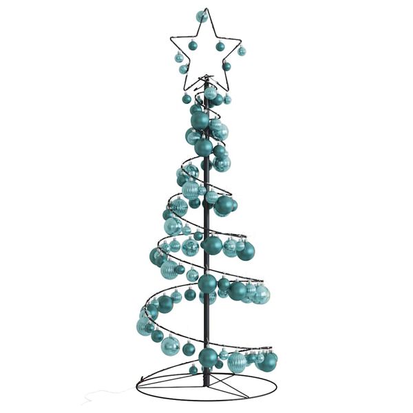 vidaXL LED Christmas Tree with Baubles 80 LEDs Warm White 120 cm