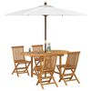vidaXL Garden Dining Set 5 pcs Brown Solid Teak Wood