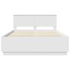 vidaXL Bed Frame with Headboard White 150 x 200 cm Engineered Wood