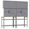 vidaXL Work Bench Set with Shelf with Storage 8 pcs Grey Steel
