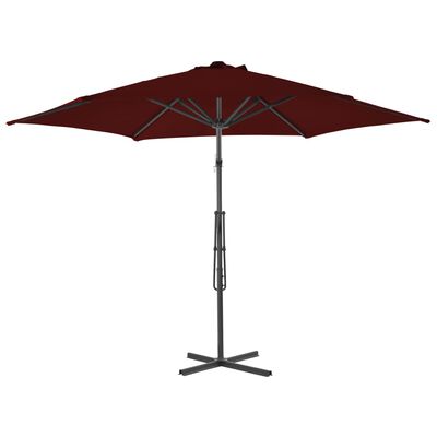 vidaXL Outdoor Parasol with Steel Pole Bordeaux Red 300x230 cm