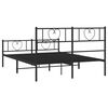 vidaXL Metal Bed Frame without Mattress with Footboard Black 120x190cm