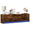 vidaXL TV Cabinet with LED Smoked Oak 140 x 34 x 40 cm Engineered Wood