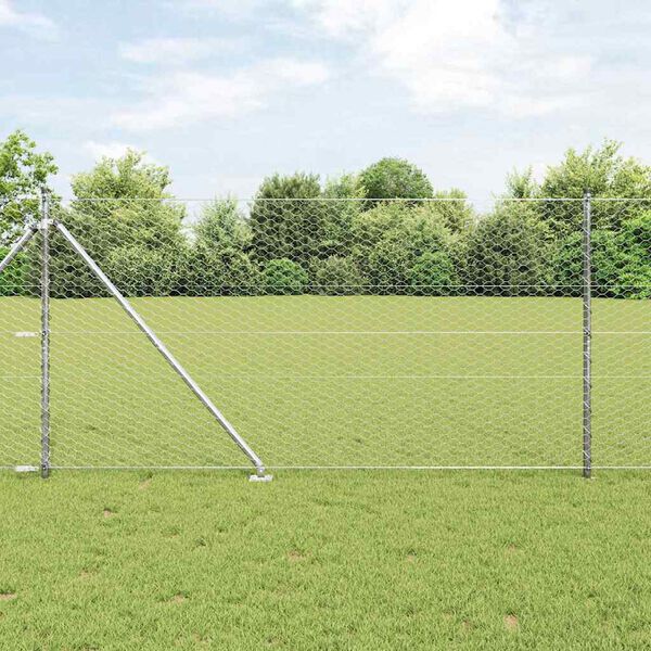 vidaXL Fence Post Silver 10 x 1.4 m (36 mm mesh) Steel