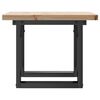 vidaXL Coffee Table O-Frame 50x50x35.5 cm Solid Wood Pine and Steel