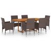 vidaXL Garden Dining Set | Brown, Cream White